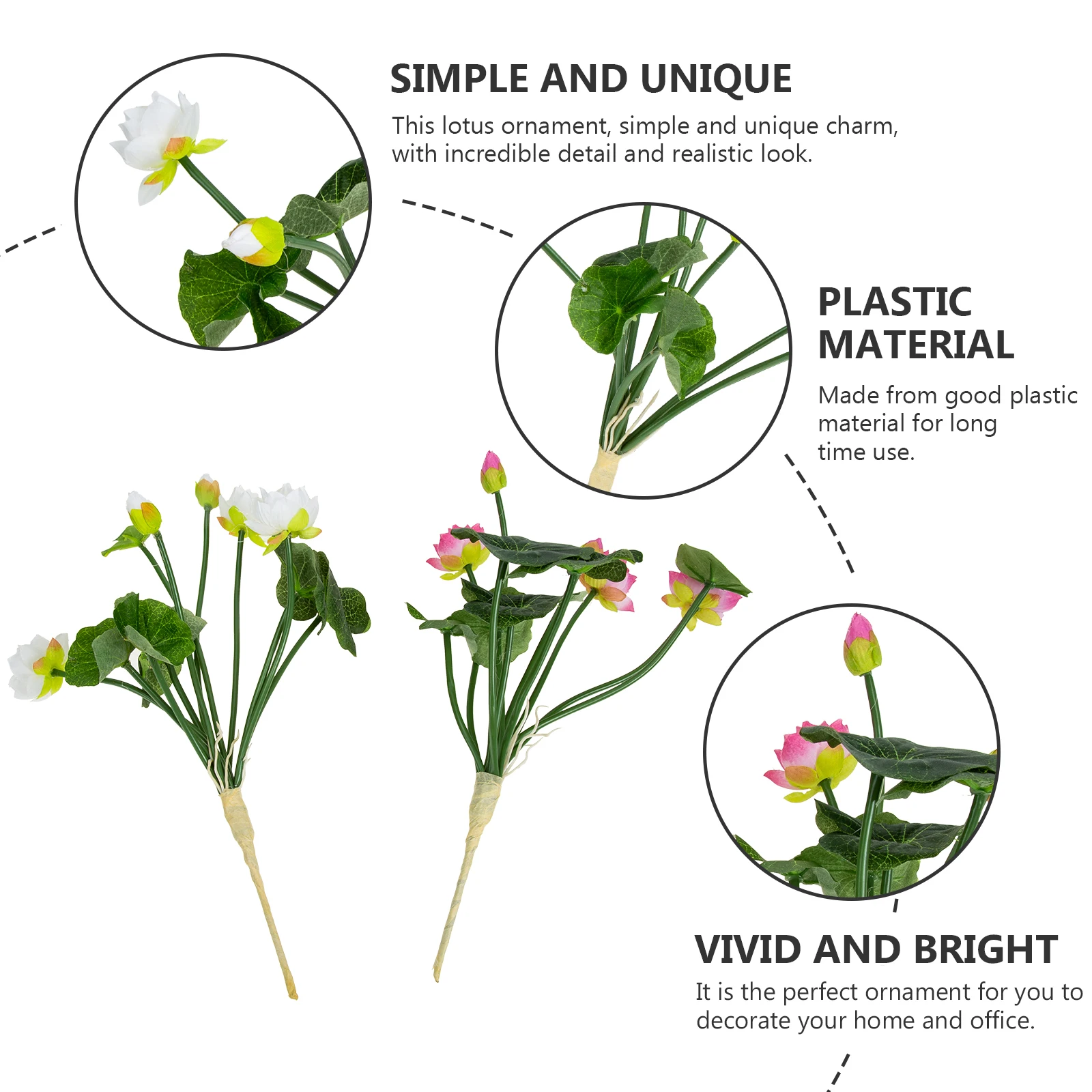 

2 Pcs Decorations Lotus Plug-in Simulated Flowers Artificial Faux Plants Outdoor Fake Bride