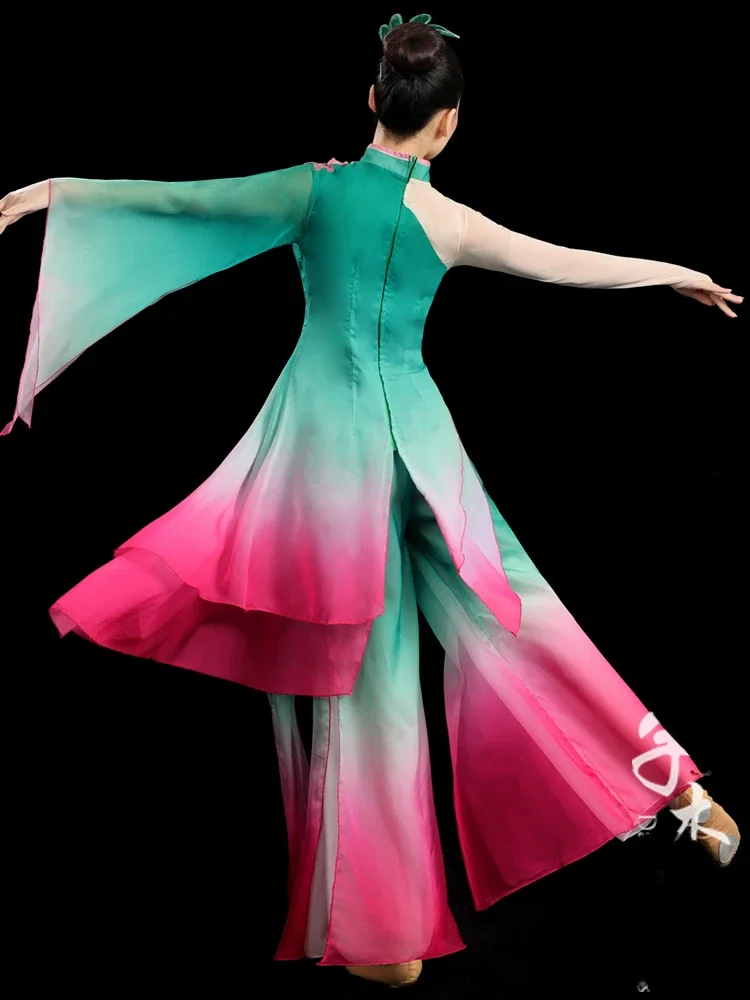 女性のためのクラシックダンスの衣装,ダンスのための中国のダンス服,ファンダンス,jiaozhou,yanggeのパフォーマンス