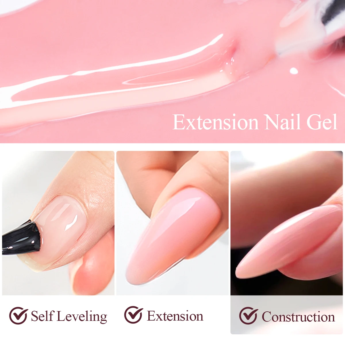 أربعة زنبق 20 مللي منشئ جيل للأظافر الأبيض عارية الوردي وصلات لإطالة الأظافر هلام متعدد الوظائف مسمار الفن هلام البولندية نقع قبالة UV لصالون DIY بها بنفسك