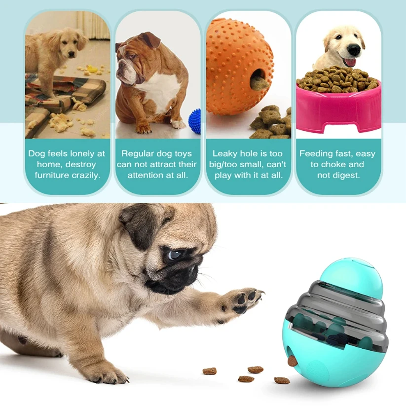 Distributore di dolcetti giocattolo per cani di piccola taglia Per cani di piccola taglia Interattivo Scuotendo Perdite Contenitore per alimenti Aumenta il bicchiere IQ Pista per animali Giocattolo rotolante