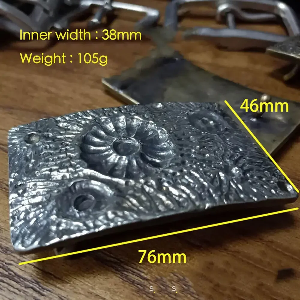 Solid Brass Meteorite Crater Design Belt Buckle for Men Women Leather Craft DIY 38mm Width
