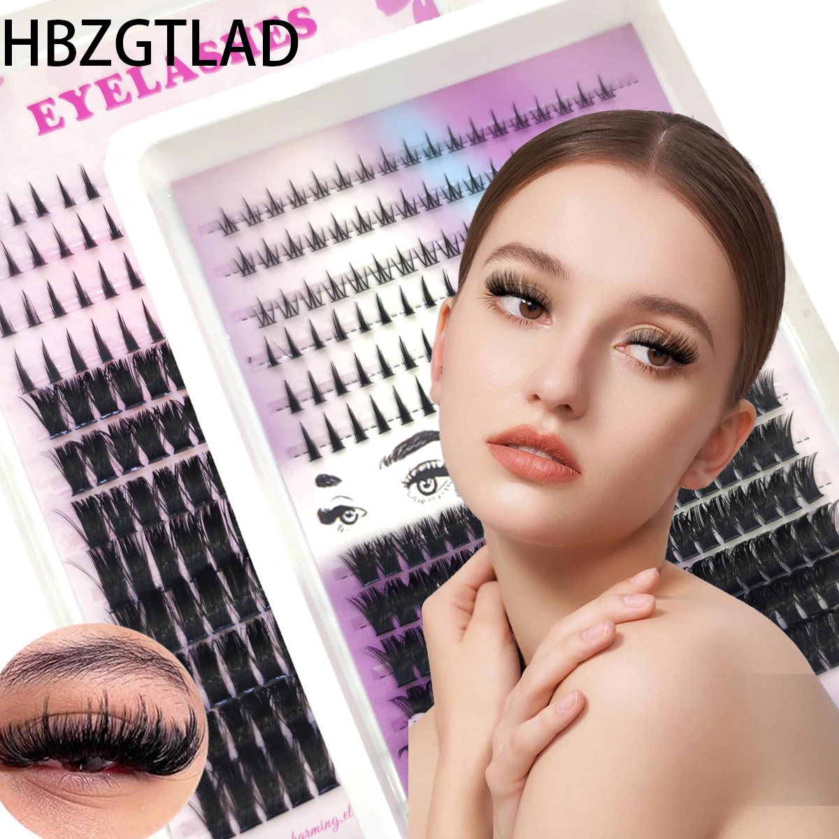 12 Reihen Salon-Like Lash Cluster Kit DIY Wimpernverlängerung Comic Wimpernzange Grou obere Wimpern Volumen Fee Wimpern