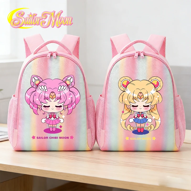 

Sailor Moon Girl Backpack Kawaii Rucksack Color Gradient Large Capacity Schoolbag Cartoon Cute Stationery School Supplies Gift