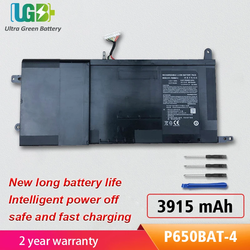 

UGB New P650BAT-4 Battery for Sager NP8678 NP8652 NP8651 Clevo T5 T5S T7 T7-SKYLAKE-970M P650SE P650SA Z7M Z7S2 P651SG