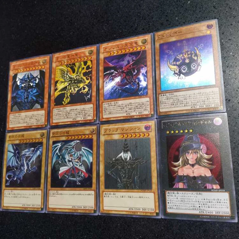 8 pezzi fai da te Yu-Gi-Oh! Flash Card Obelisco il Tormentor Blue-Eyes Drago bianco Mago nero Ragazza Carta da collezione Regalo di Natale