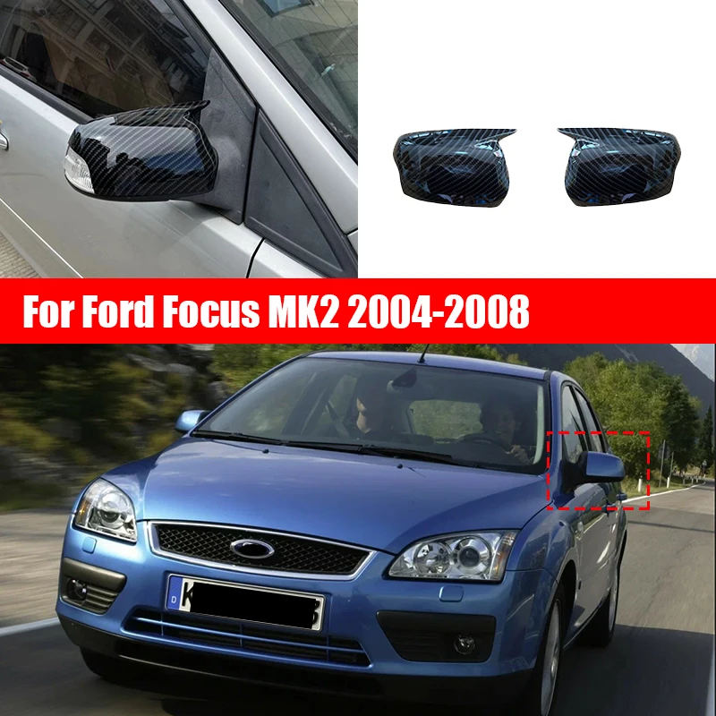 Per Ford Focus MK2 2004, 2005, 2006, 2007, 2008 copertura dello specchietto retrovisore esterno decorazione corno che incolla il guscio dello