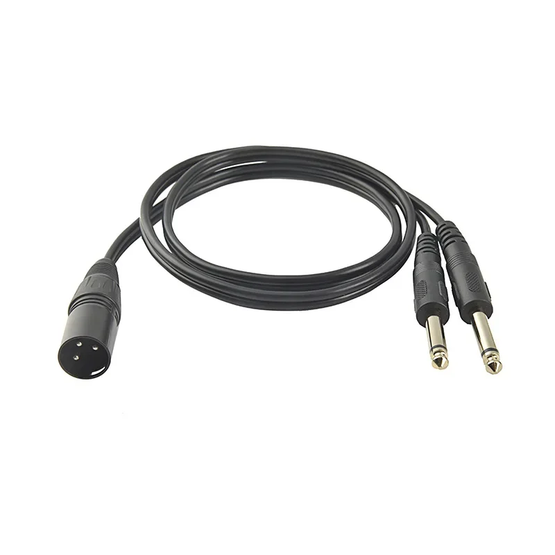 3 Pin XLR Balanced to 2 x 6.35mm (1/4 Inch) Cable 6.5mm Mono Audio Male to Male TRS Cable Cord for Mic, Platform, DJ Pro