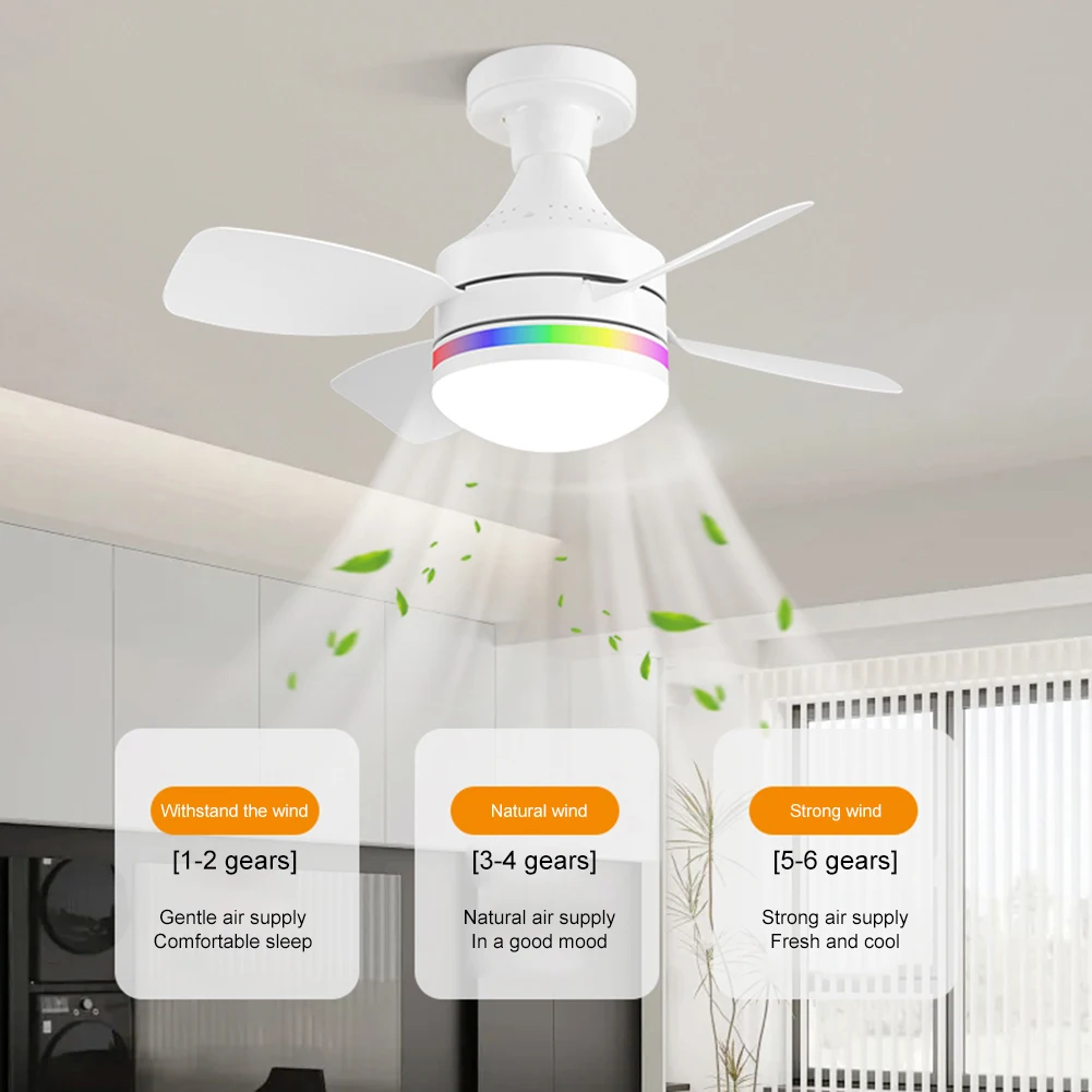 

E27 Socket Ceiling Fans with Lights with Remote Control LED Small Ceiling Fan 4 Blades Light Bulb Fan for Garage Kitchen Bedroom