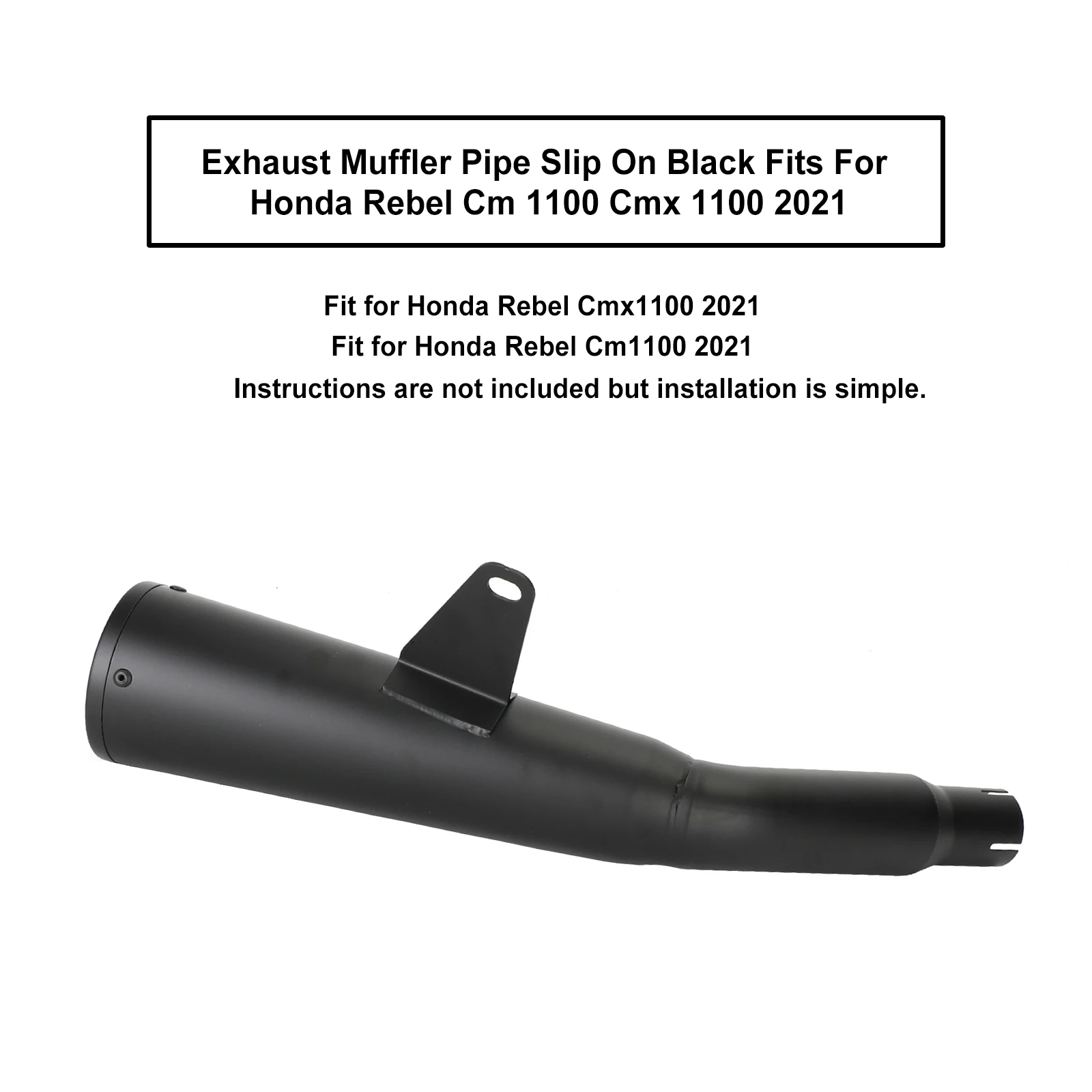 Areyourshop Exhaust Muffler Pipe Slip On Black Fits For Honda Rebel Cm 1100 Cmx 1100 21-23