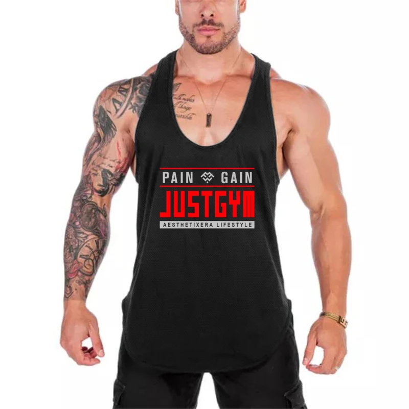Men Mesh Stringer Tank Top Lightweight Loose Athletic Running Vest Sweat Wicking Sleeveless Shirt For Workout Gym Bodybuilding