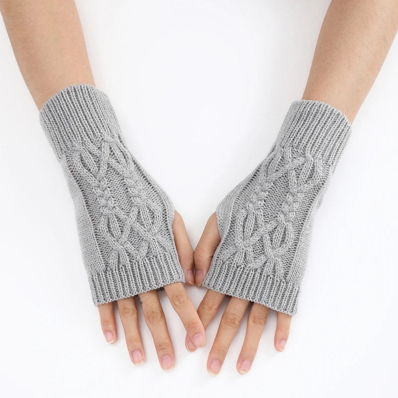 Half Finger Handschoenen for Women Winter Soft Warm Knitting Arm Handschoenen Soft Warm Half Finger Handschoenen Unisex Mitten Guantes