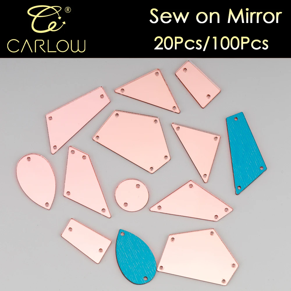 CARLOW Hochwertige rosa Acrylspiegelkristalle in verschiedenen Formen mit flacher Rückseite für Bekleidungszubehör JP-010 – Detail 1