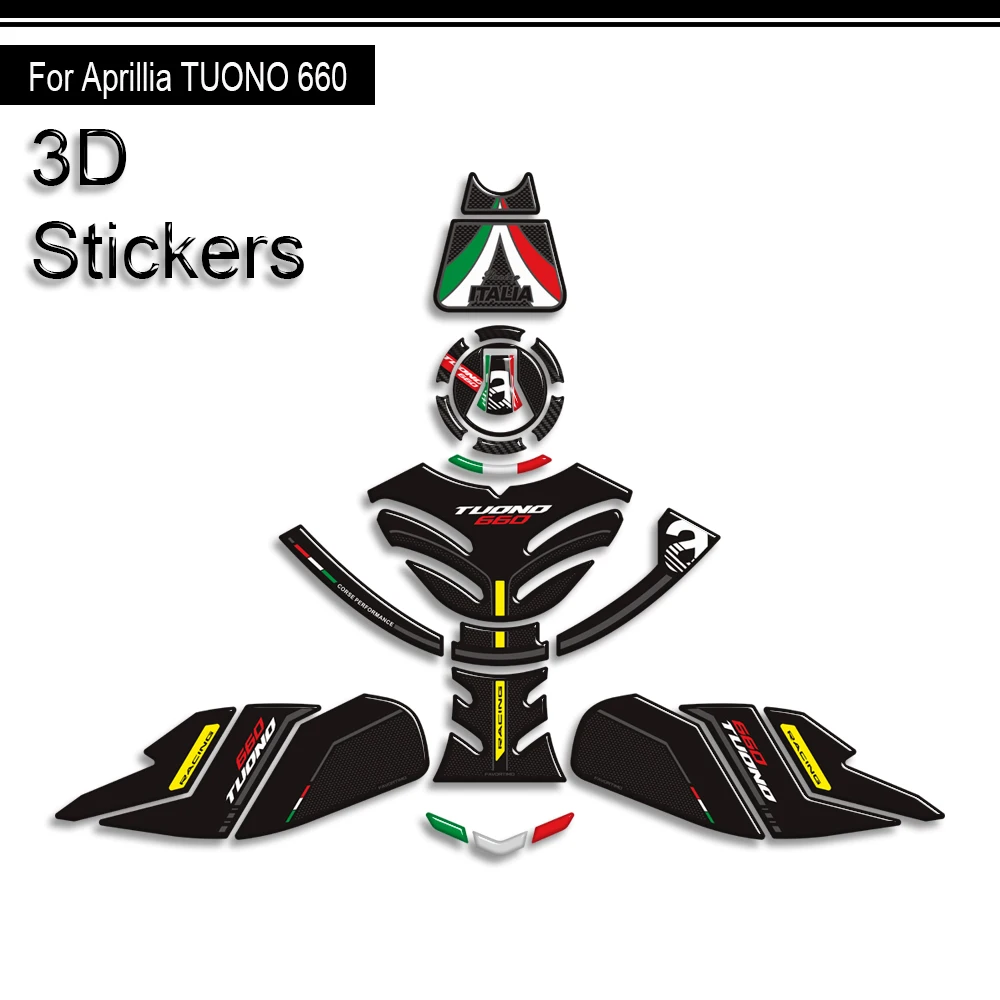 

NEW Motorcycle For Aprilia TUONO660 TUONO Factory Tank Pad Cap TankPad Gas Fuel Oil Kit Knee Fender Stickers Decals Protector