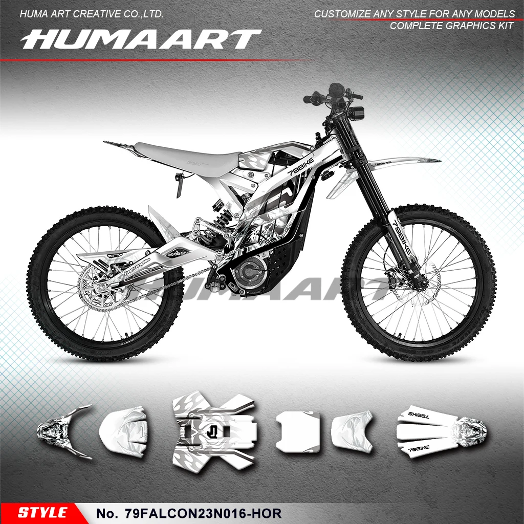 HUMAART Dirtbike Graphics Sticker Sheet for Electric Dirt Bike 79BIKE Falcon Pro 79 Bike, Refurbish,  79FALCON23N016-HOR