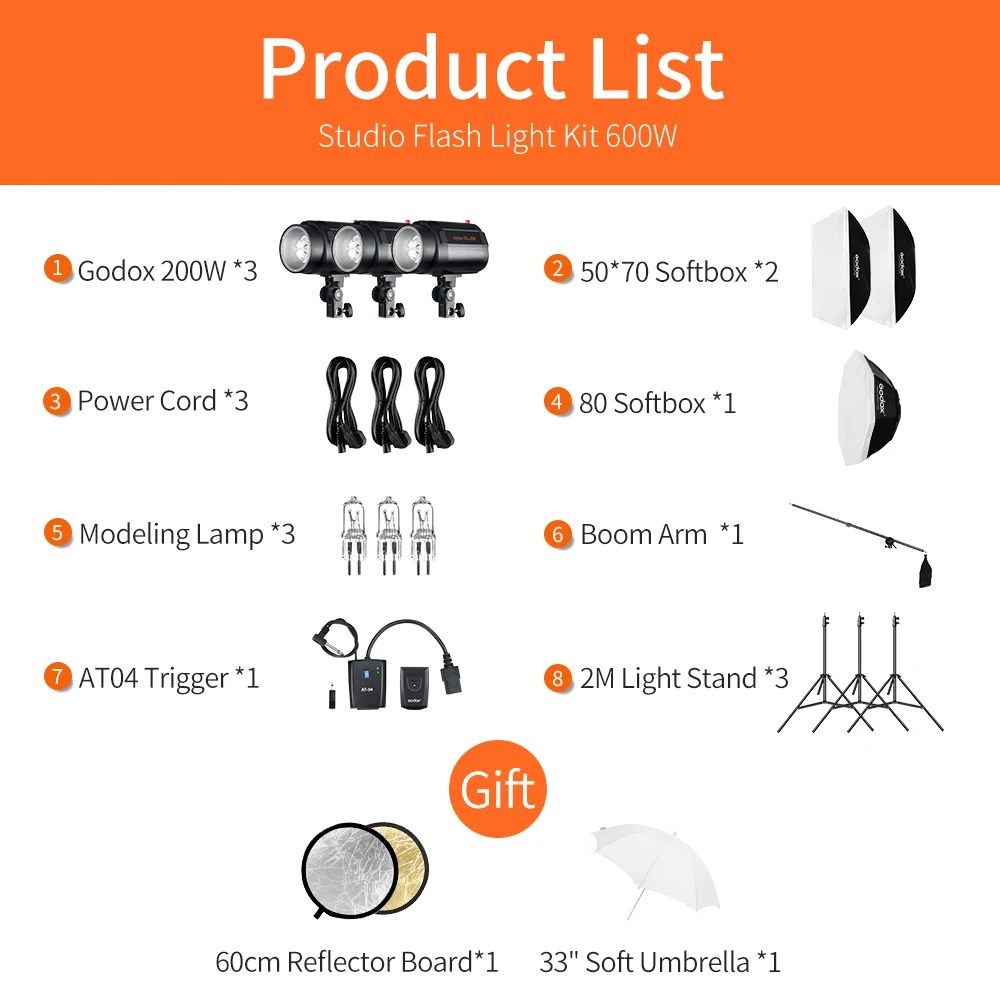 Kit Godox 2 Flash Da Studio 180W Con Softbox, Trigger E Treppiedi - 3