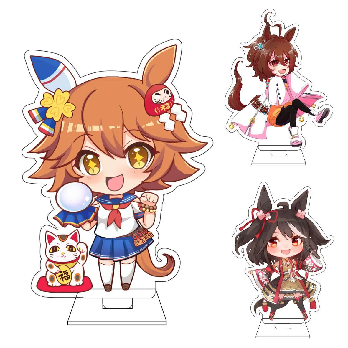 10CM Anime Uma Musume: Pretty Derby Cosplay Niedliche Acryl-Figur Standfigur Daring Heart Daiwa Scarlet Ornamente Geschenke