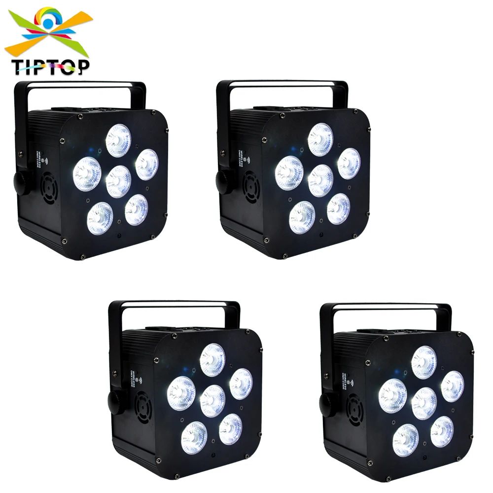 

Freeshipping 4 Unit 6x18W Events Uplighting smart DJ Battery Powered Wireless Wedding Disco Light RGBWA UV 6in1 Led Display