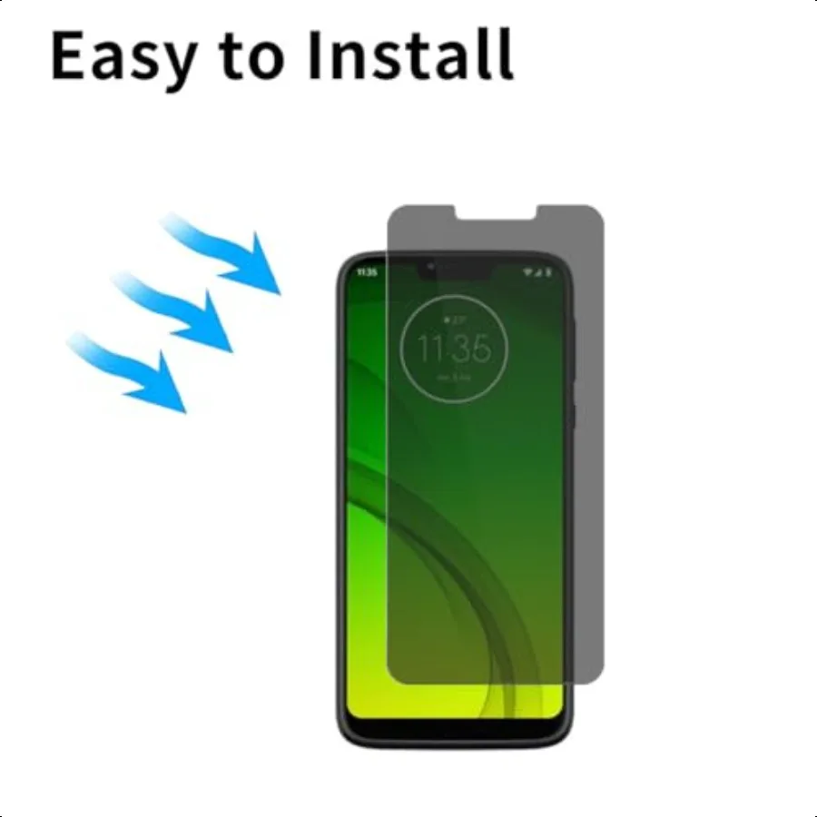 واقي شاشة مضاد للتجسس لهاتف موتورولا موتو G7 Power 6.2 [2PACK] حافظة صديقة للبيئة مضادة للخدش طبقة رقيقة واقية للخصوصية لهاتف Moto G7