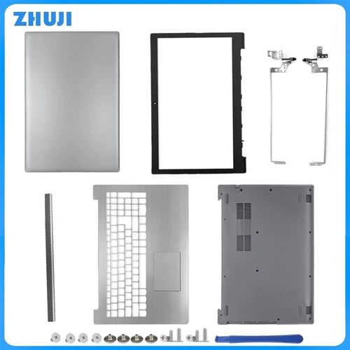 Para IdeaPad 320-15 320-15IKB 320-15ISK 320-15ABR nueva cubierta trasera LCD para portátil/bisel frontal/reposamanos/cubierta inferior/bisagras plateadas