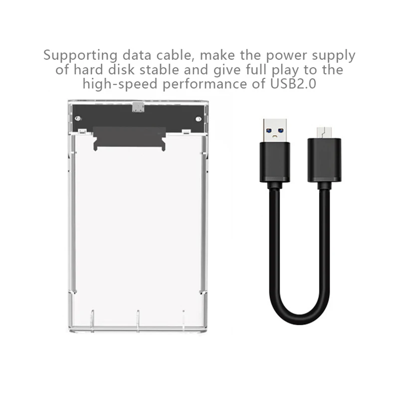 Uالتايلاندية G06 USB2.0 قالب أقراص صلبة 2.5 بوصة المنفذ التسلسلي SATA وسيط تخزين ذو حالة ثابتة/ القرص الصلب دعم 4 تيرا بايت شفاف المحمول الخارجي HDD