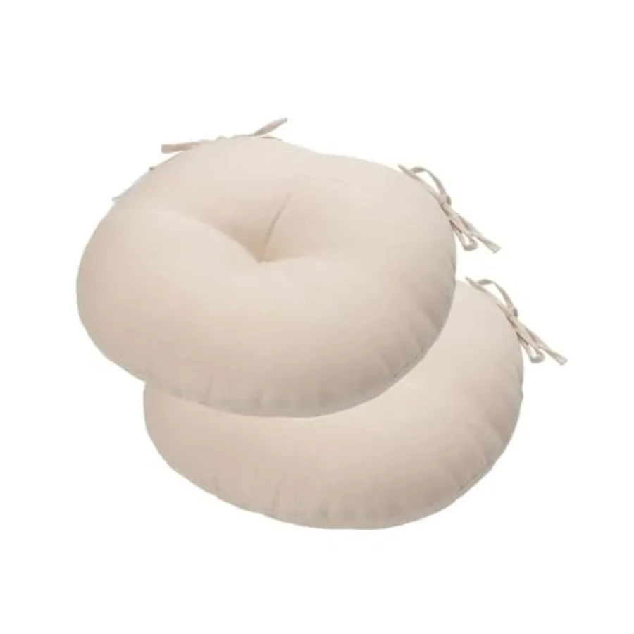 

Bistro Chair Cushions 15 inch, Set of 2, Tufted Round Chair Cushions with Ties, 15"x15"x4", Water Resistant Round Seat Cushion