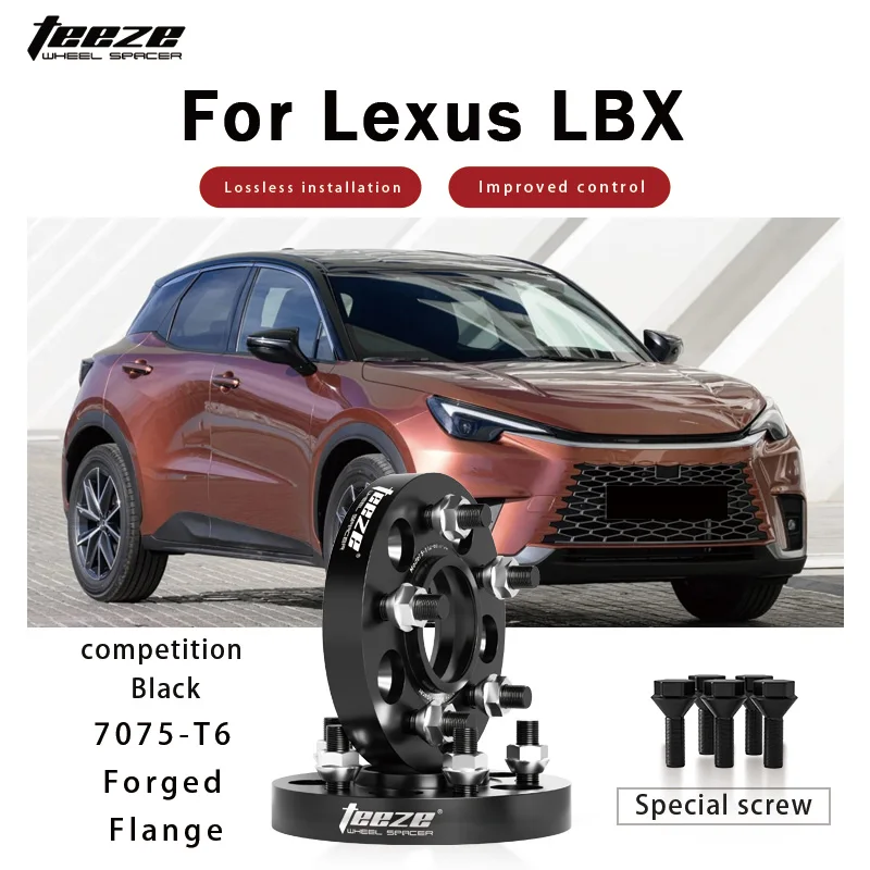 

Teeze 2/4pcs 5x114.3 CB60.1mm M14x1.5 Hub Centric Black Forged wheel spacer For Lexus LBX Flange Plate15/20/25/30/35mm