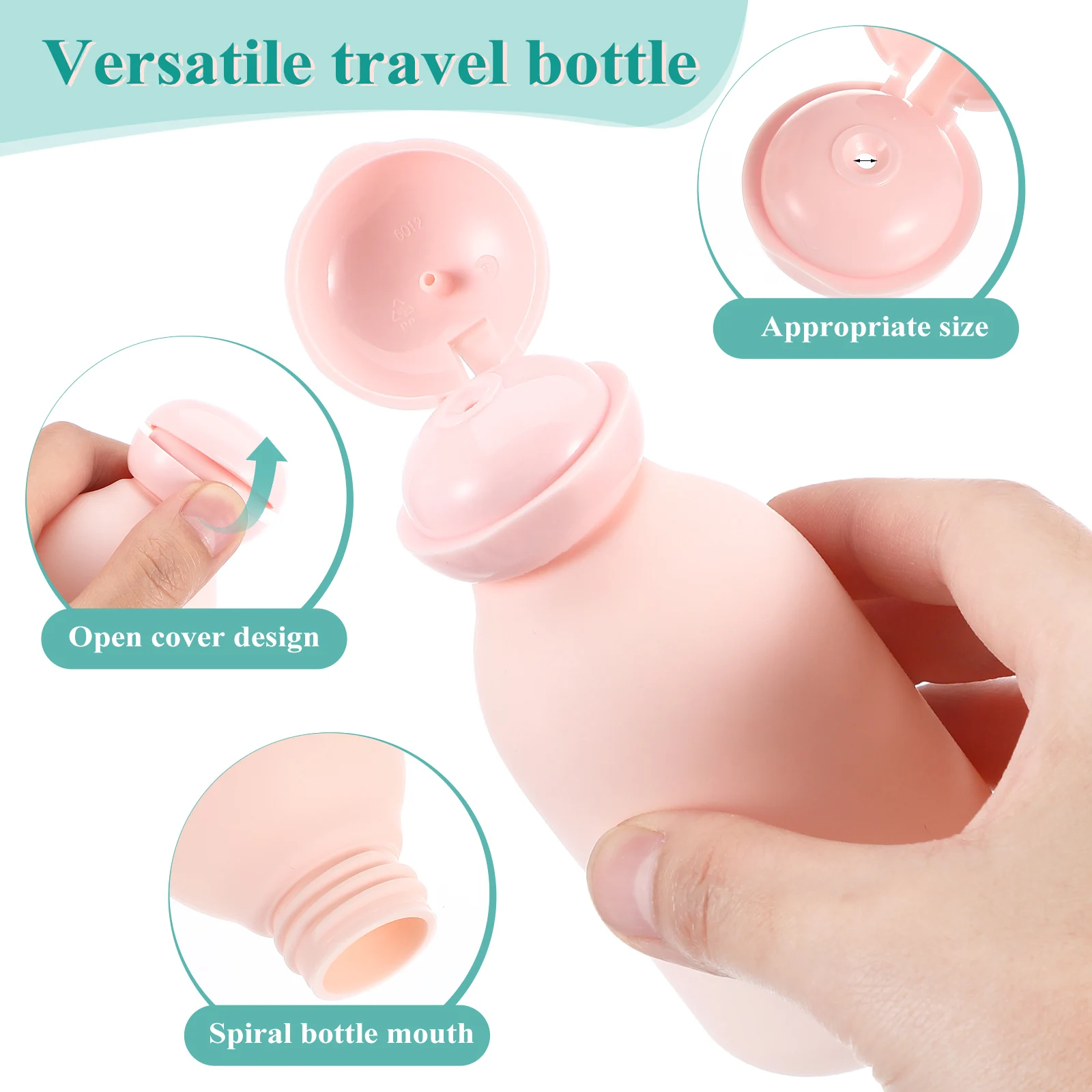 

4 pcs Empty Dispenser Bottles Pink Travel Shampoo Conditioner Leak Proof Toiletry Travel Containers For Toiletries Containers