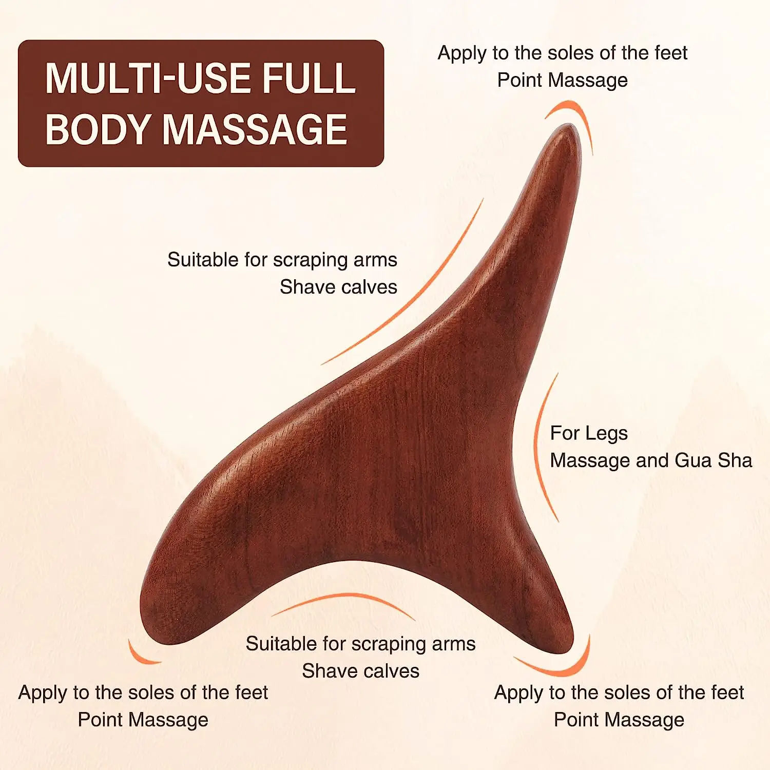 Wood Trigger Point Massage Gua Sha Tools,Professional Lymphatic Drainage Tools,Wood Therapy Massage Tools for Back Leg Hand Face