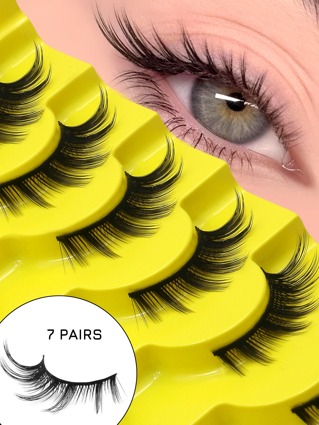 VELTRINAY Pestañas de Ojo de Zorro, Pestañas de Visón Sintético Wispy, Pestañas de Volumen Estilo Ojo de Gato, Pestañas Postizas con Efecto de Extensiones, Pestañas Falsas con Puntas