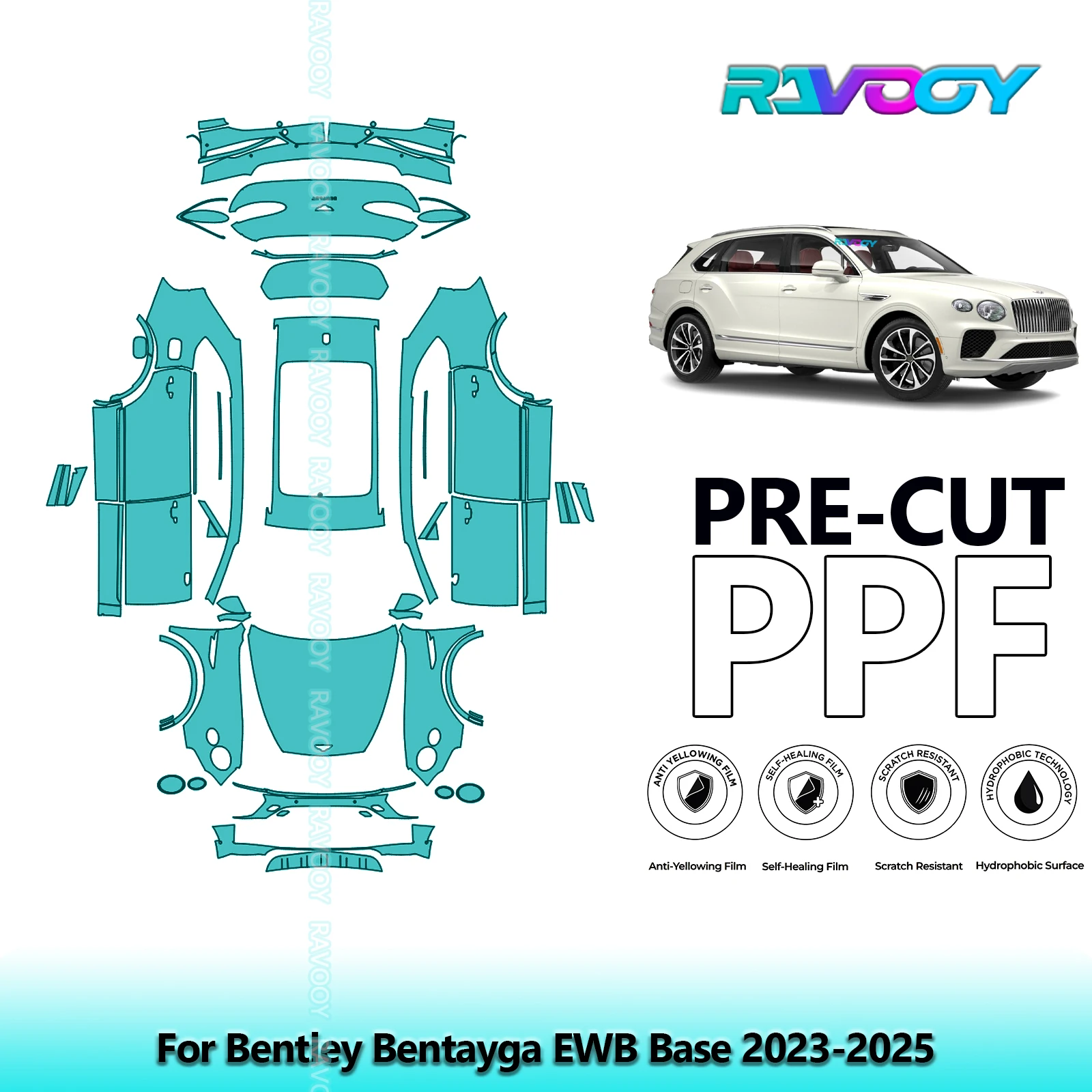 

Full Vehicle Clear Bra Precut PPF Paint Protection Film For Bentley Bentayga EWB Base 2023-2025
