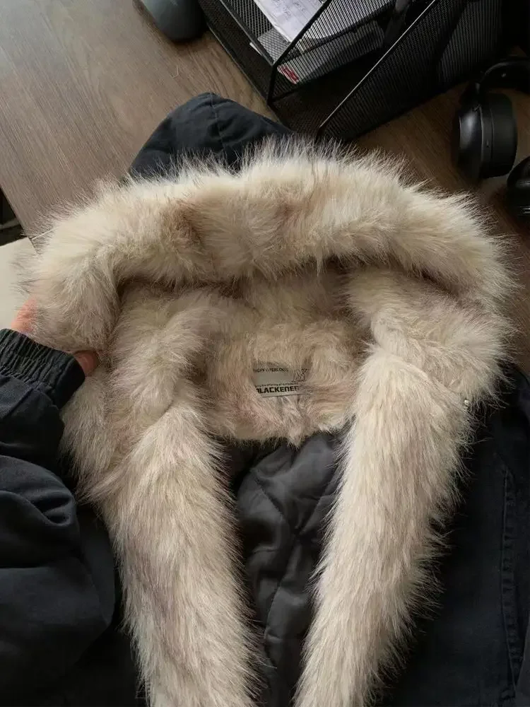 Veste élégante noire esthétique des années 2000 pour femme, manteau d'hiver Y2k à capuche avec fermeture éclair, Design Harajuku, ample, décontracté, Chic, tenues, 2025