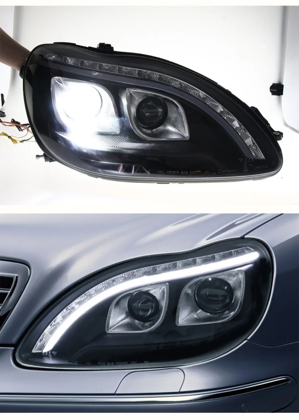 

Pair of Car Headlight assembly For vw Lavida 2012-14 led DRL daytime running light turn signal head lamp