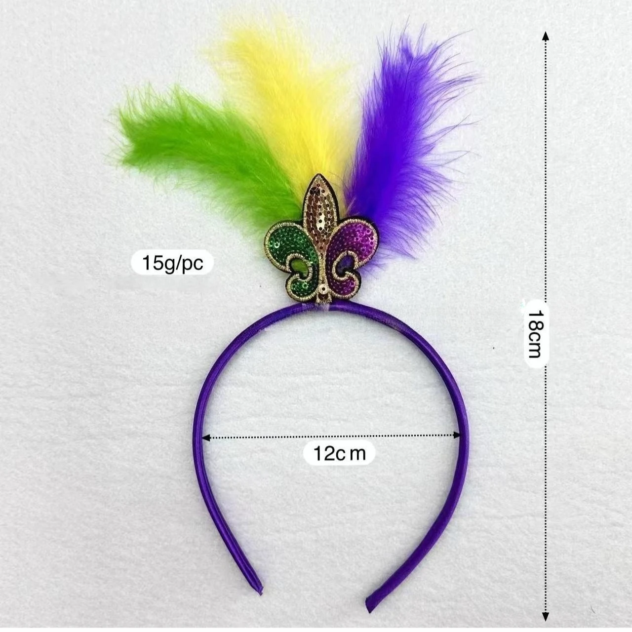 

Brazil Carnival Party Prom Three-color Sequined Feather Headband Halloween Party Accessories Headdress