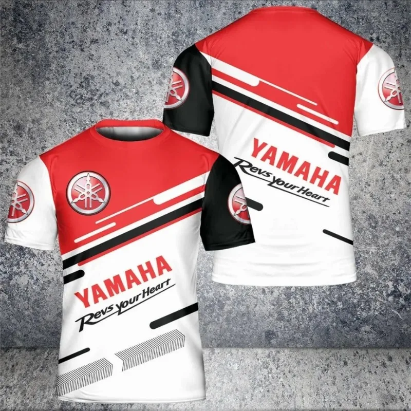 

Летняя горячая новинка: модная повседневная спортивная одежда для мотокросса Yamaha (красно-белая, с коротким рукавом) для мужчин и женщин, коллекция 2026 года