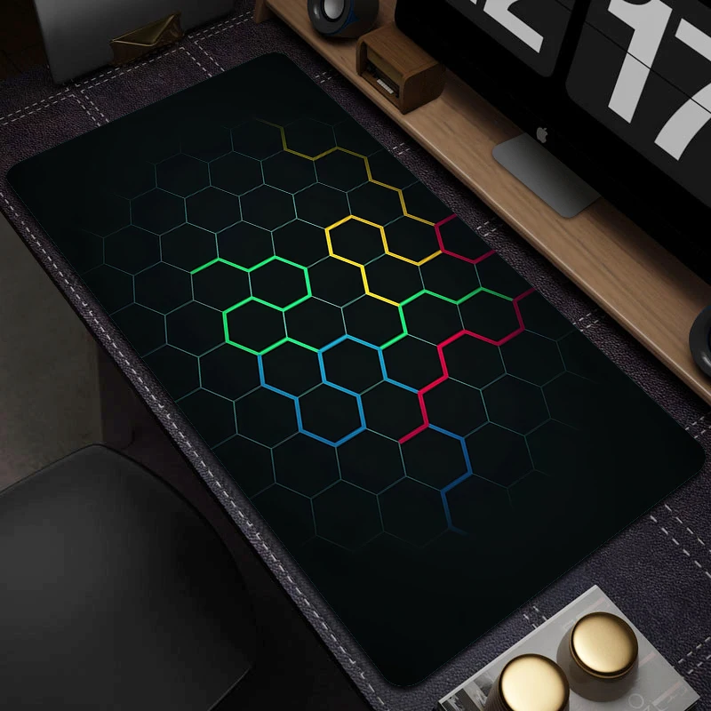 

Hexagonal Geometric Art Mouse Pad Premium Rubber Computer Keyboard Mat Big Office Non-Slip Large Mousepad XXL Game Mouse Mat