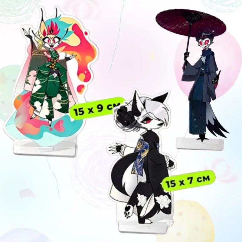 15Cm Acrylic Standees for Hazbin Hotel Kimono Series Style Fizzarolli Loona Octavia Asmodeus Stolas Self-Made Acrylic Decoration