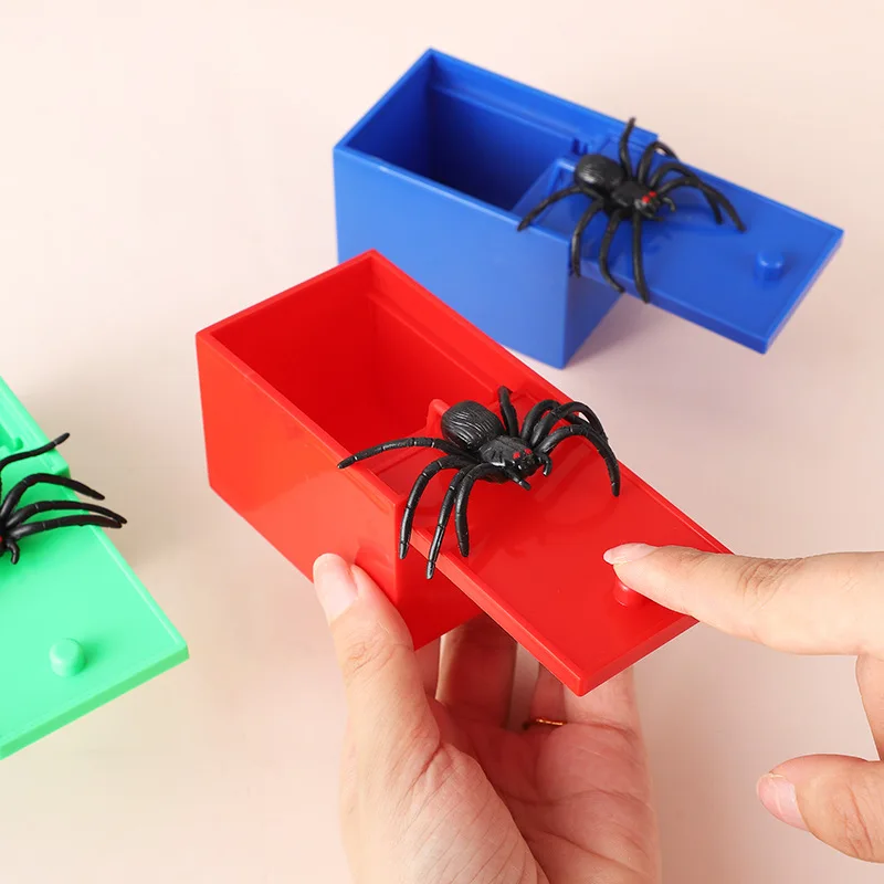 Caja de araña escalofriante para niños y adultos, juguete divertido, broma, Día de los inocentes, Halloween, creativo, regalo de Festival