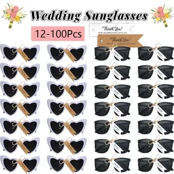 12-100Pcs Wedding Bridal Heart Shaped Sunglasses Party Favors Gift for Guests Bachelorette Hen Party Glasses Bridal Shower Decor