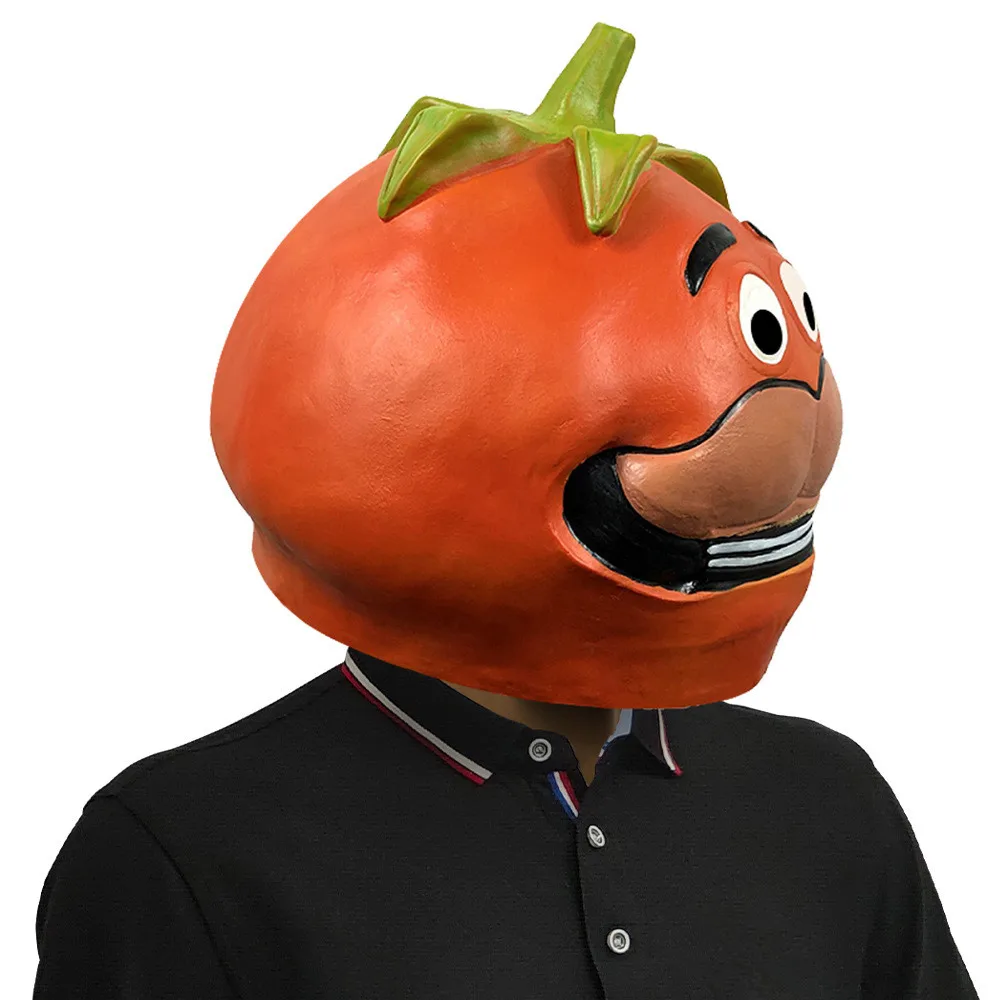 Realistische Tomaten-Vollkopf-Latexmaske - Erwachsenen-Gemüse-Cosplay-Maske für Halloween-Maskerade Kostümparty-Requisiten – Detail 3