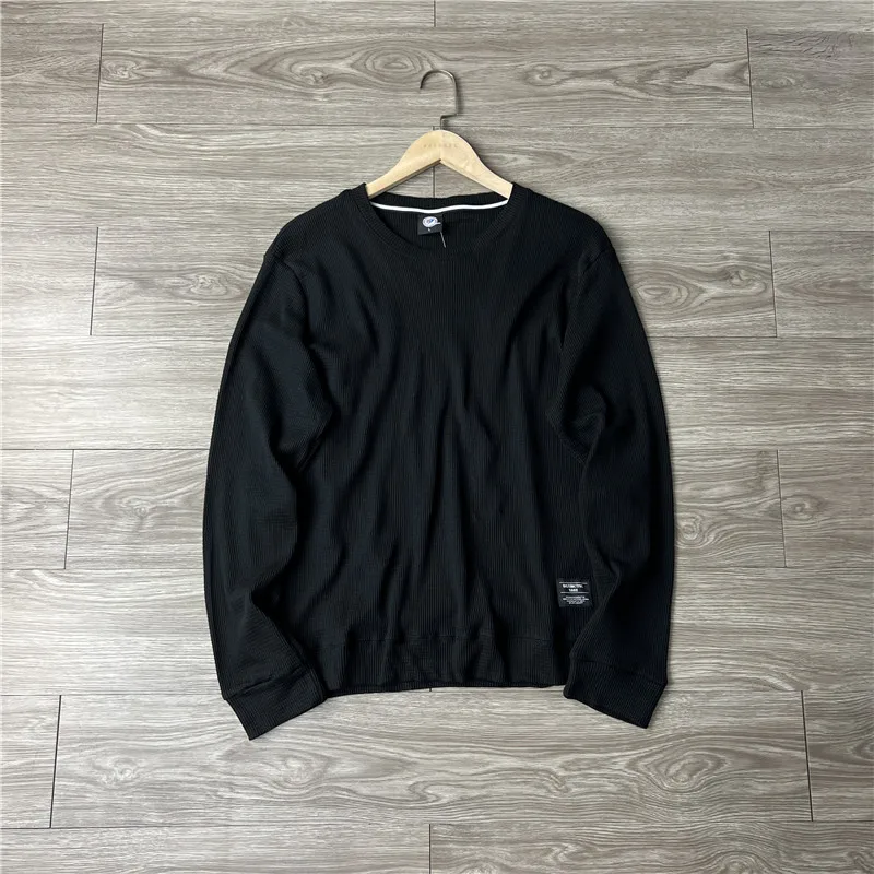 

Мужской свитшот с круглым вырезом, базовый, повседневный, универсальный, весенне-осенний, качественный, с вафельным узором, антибактериальный, удобный в носке, прямого кроя.