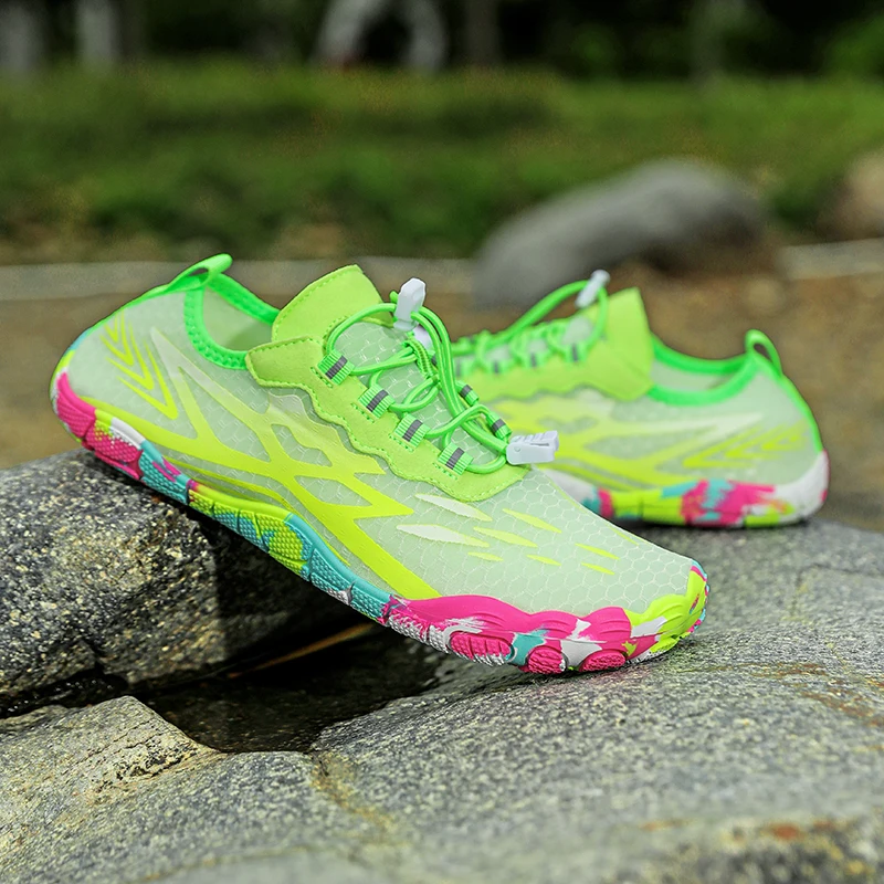 

Новые зеленые аквашузы унисекс для активного отдыха на пляже, нескользящие мужские кроссовки для ходьбы босиком, быстросохнущие пятипальцевые кроссовки для мужчин и женщин