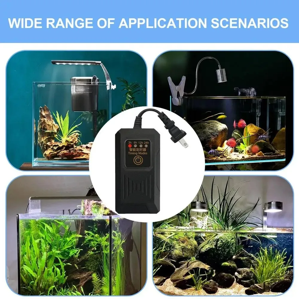 Four-speed Cycle Aquarium Timer Stable Black LED Dimmer Controller Adjustable Generator Timing Switch for Home LED Lights - view 5