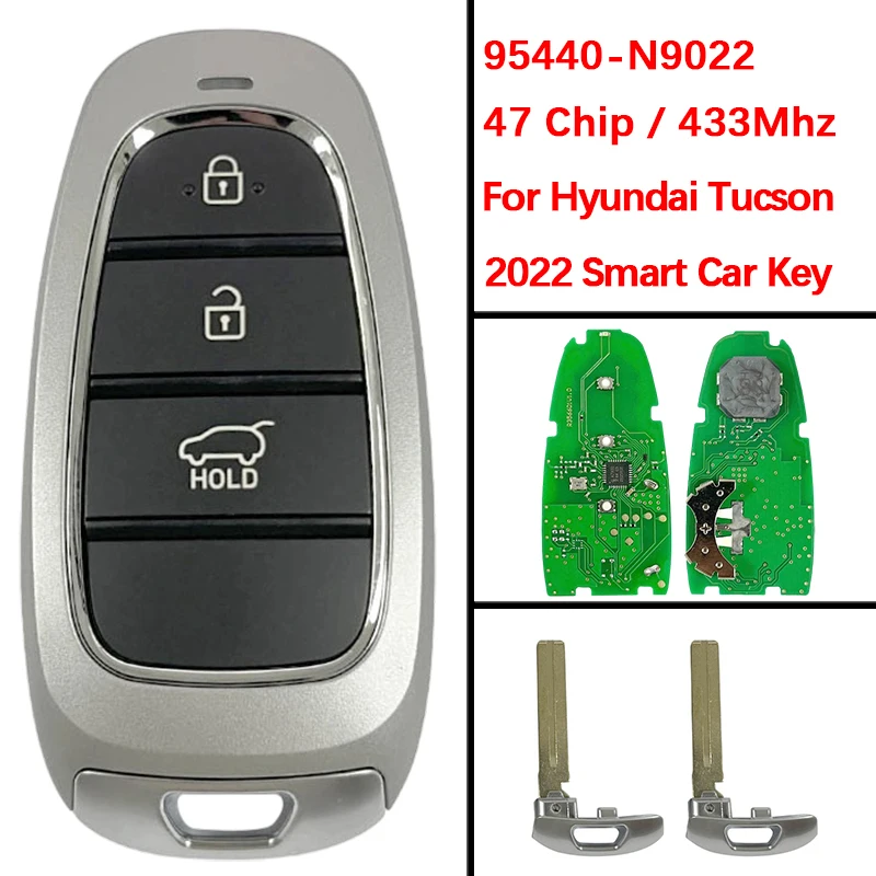 

CN020269 Aftermarket 3 кнопки умный дистанционный брелок FCC 95440-N9022 FOB-4F25 433 МГц 47 чип для Hyundai Tucson 2022