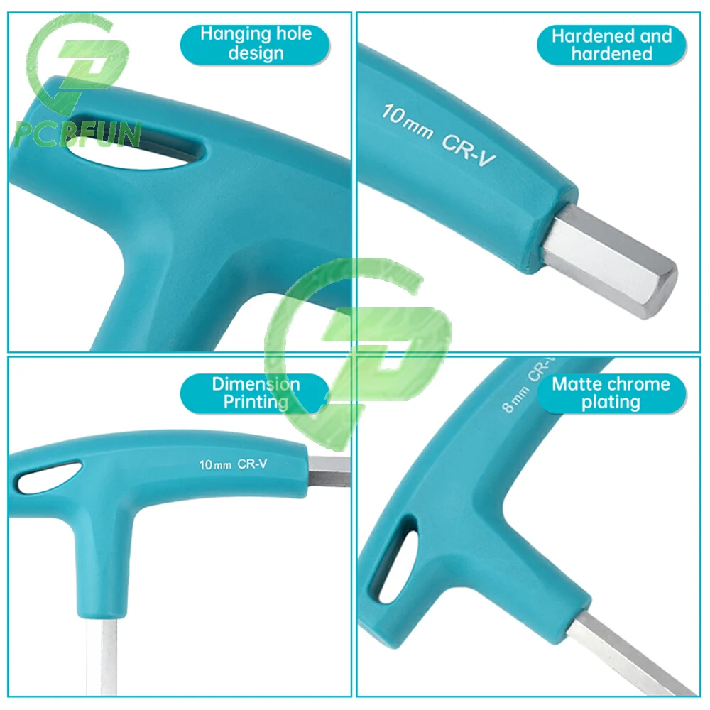 T Handle Hex Allen Key Screwdriver Bike Repair Tools, Bicycle Assembly Wrench 2/2.5/3/4/5/6/8/10mm Repair Tools