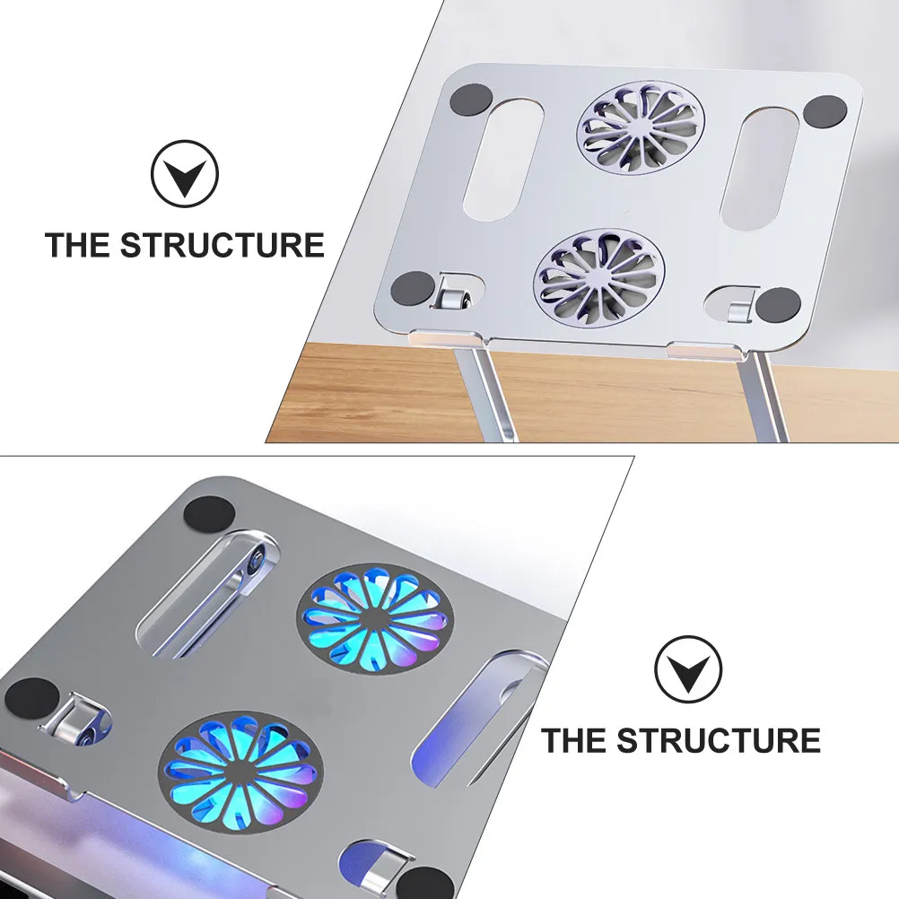 Laptop Cooler with Fan Dual High Performance Fans Quiet Operation Aluminum Alloy Rotatable Stand Compatible with 17.3 Inch