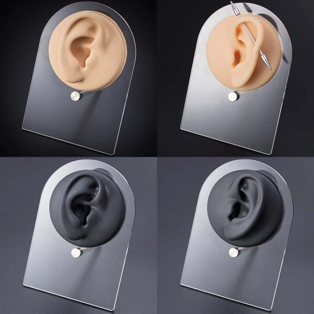 1PC Soft Silicone Ear Model for Hearing Aid 1:1 Human Ear Model Simulation Display Props Teaching Tools Jewelry Display Earrings