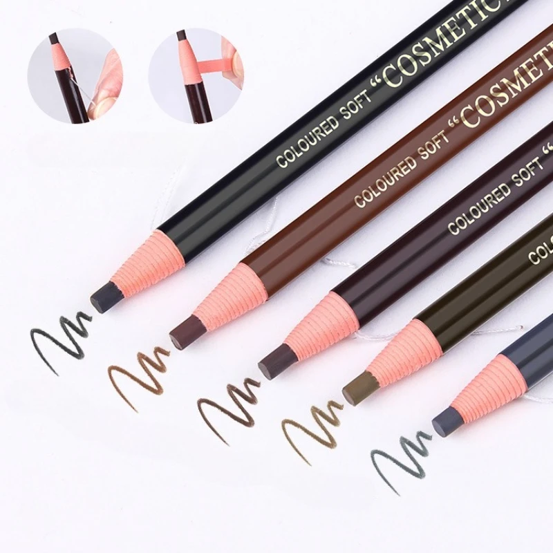 Wenkbrauwpotlood Cosmetica voor make-up Tint Waterdichte Microblading Cosmetische Microblading Pen Hout Natuurlijke cosmetische schoonheidstool