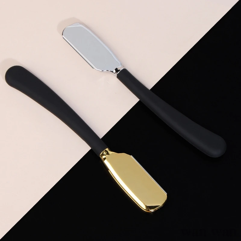 

Zinc Alloy Shaver Holder Silicone Handle Men's Manual Razor Straight Shank Barber Shop Beard Trimmer Hair Salon Styling Tools