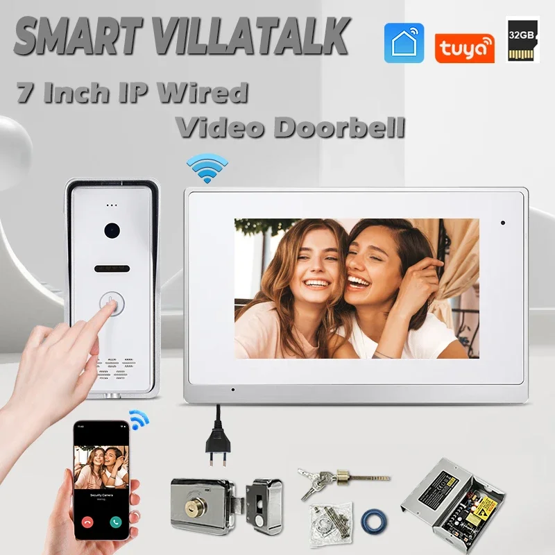 

Tuya Smart WiFi wired doorbell system outdoor intercom switch with door release