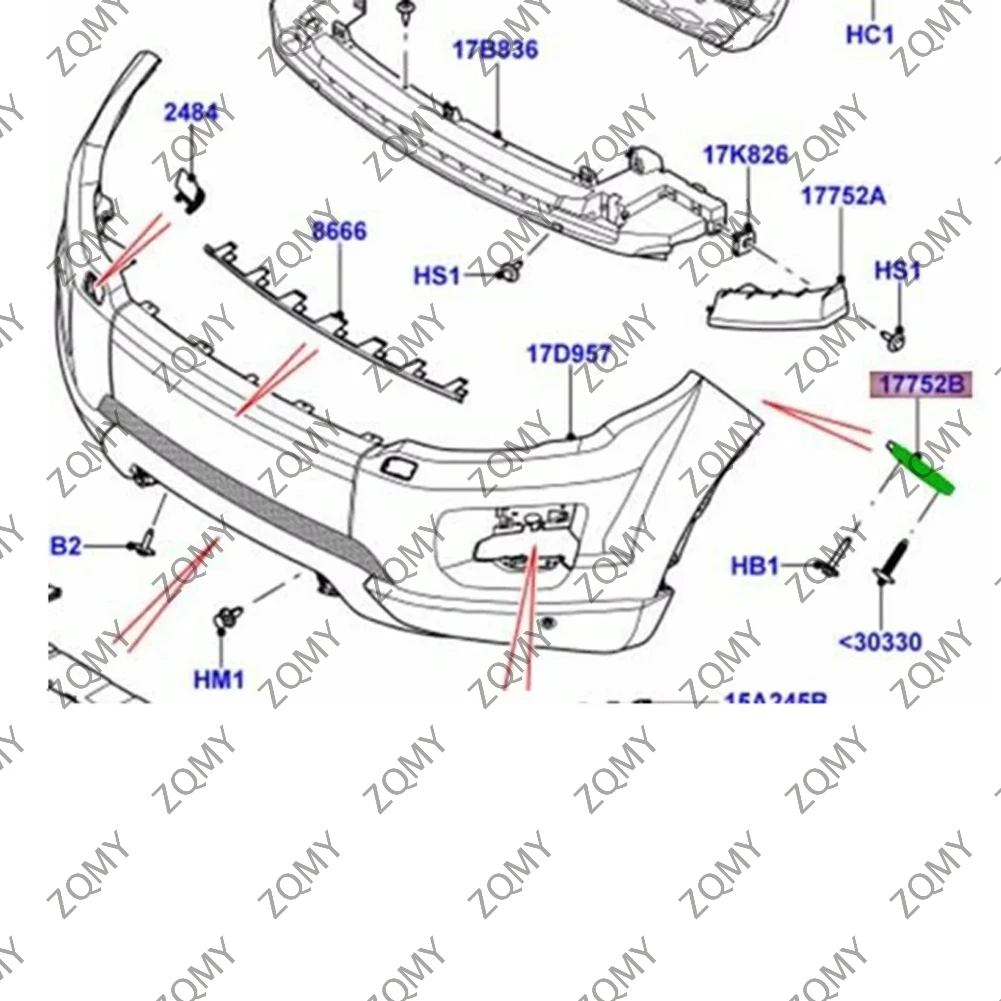 자동차 앞 범퍼 마운트 브래킷, 랜드로버 레인지로버 이보크 2010-2018, LR034222, LR034210, 1 개